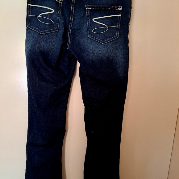 Women's Size 14 SEVEN7  Embroidered Rear Pockets w Contrast Stitching Jeans - Picture 6 of 7
